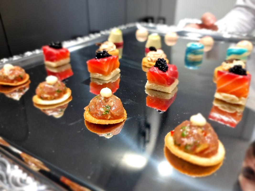 Bramble Dining bespoke canapes for AMQ Bramble Dining, Alexander McQueen