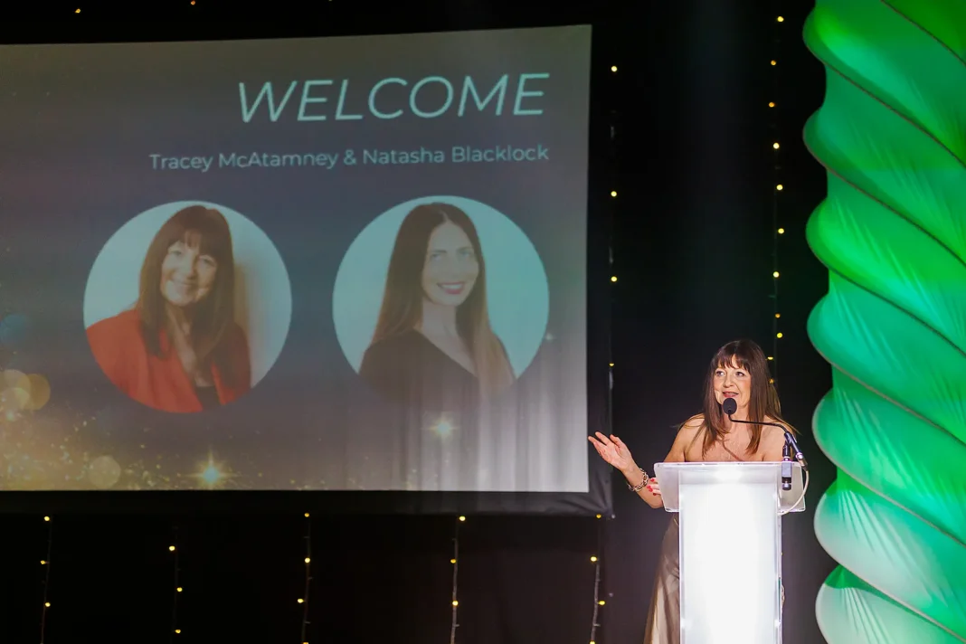 Ladies First Director Tracey McAtamney introduces the evening