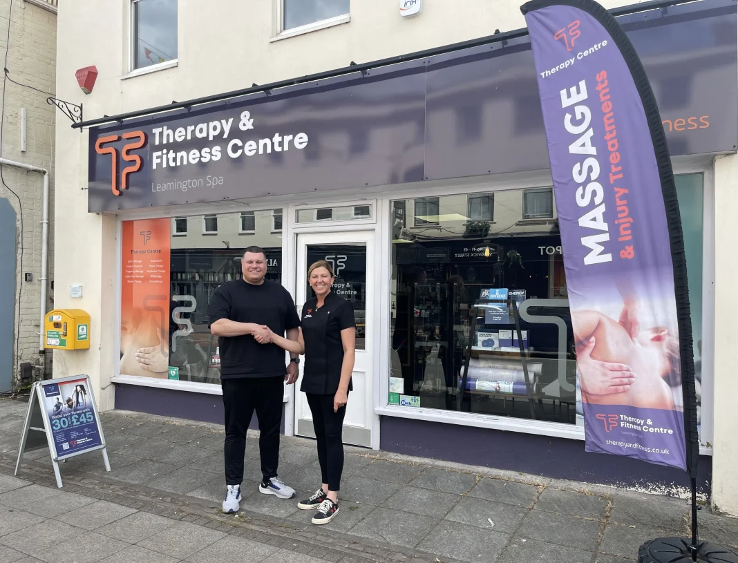 Jay Moore pictured with Lisa Devine at The Therapy and Fitness Centre The Therapy and Fitness Centre, Leamington, Jay Moore.