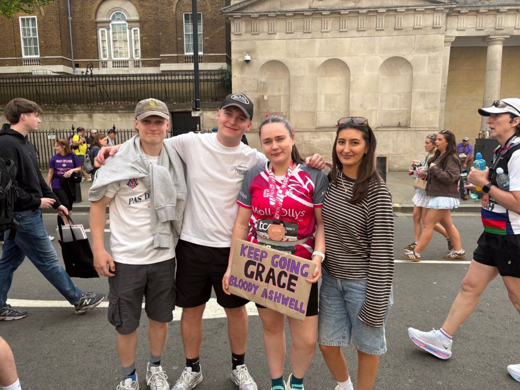 Grace and friends Molly Ollys, Grace Ashwell, London Marathon